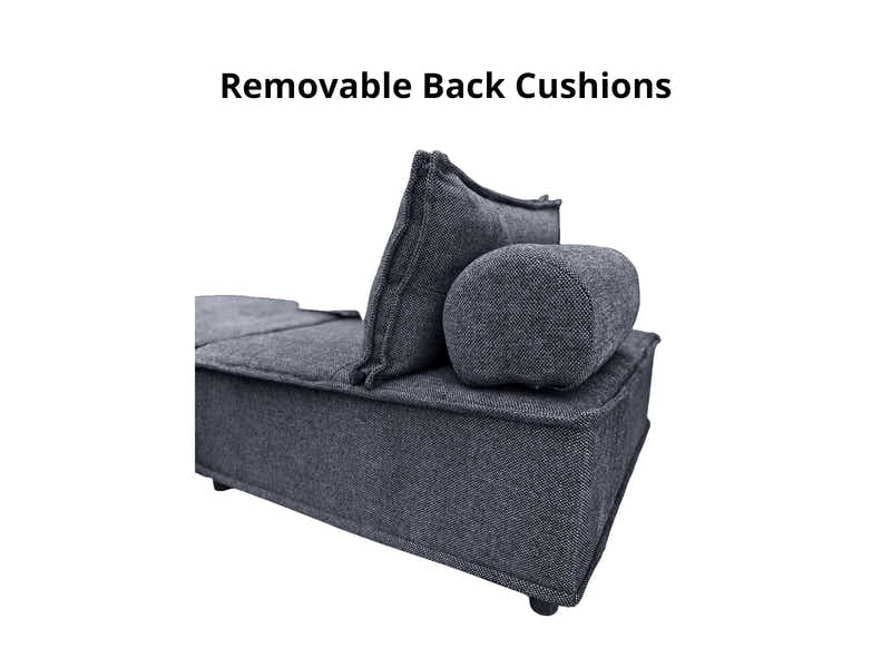 Suellen Sectional Sofa Set Chenille Dark Grey