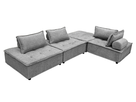 DS Suellen Sectional Sofa Set Chenille Light Grey