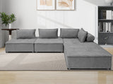 DS Suellen Sectional Sofa Set Chenille Light Grey