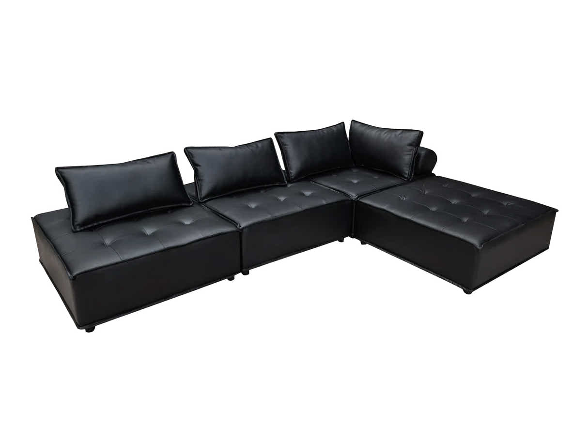 Suellen Sectional Sofa Set PU - Black