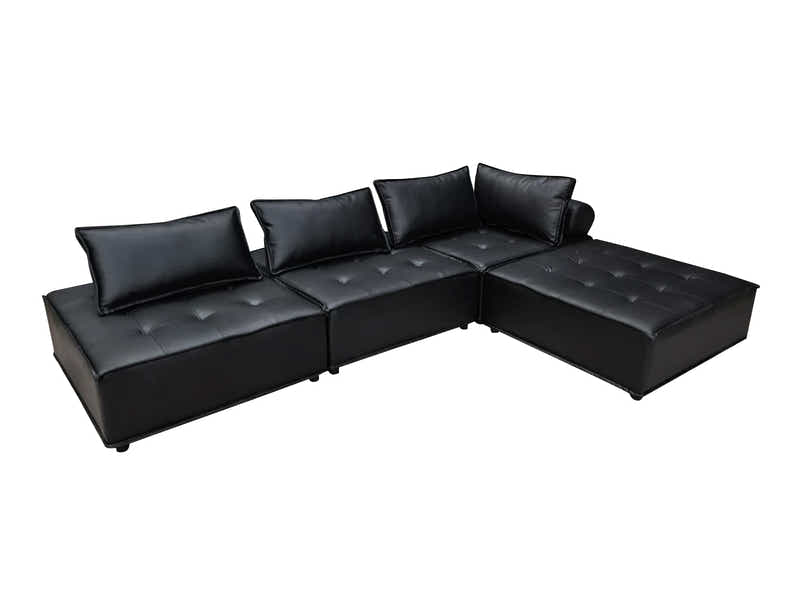 Suellen Sectional Sofa Set PU Black