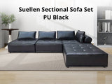 DS Suellen Sectional Sofa Set PU Black