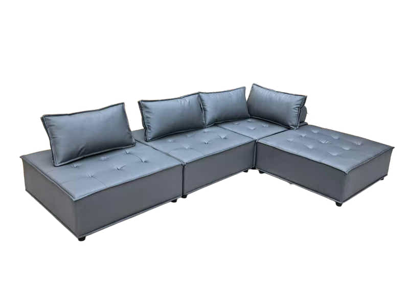 Suellen Sectional Sofa Set PU Grey