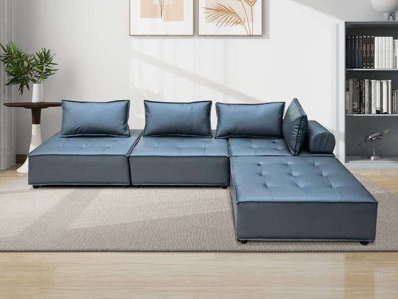DS Suellen Sectional Sofa Set PU Grey