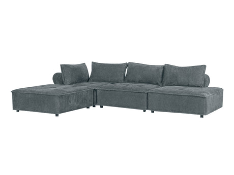 DS Suellen Sectional Sofa Set Pineapple Velvet Dark Grey