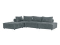 Suellen Sectional Sofa Set Pineapple Velvet - Dark Grey