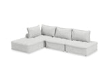 DS Suellen Sectional Sofa Set Pineapple Velvet White