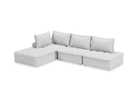 DS Suellen Sectional Sofa Set Pineapple Velvet White