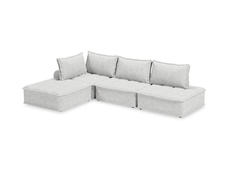 DS Suellen Sectional Sofa Set Pineapple Velvet White