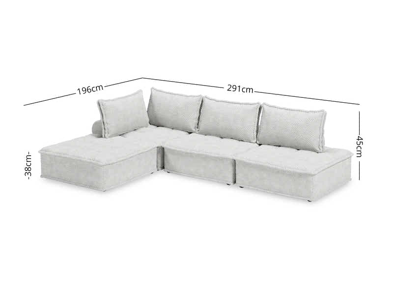 Suellen Sectional Sofa Set Pineapple Velvet White