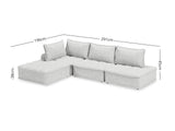 DS Suellen Sectional Sofa Set Pineapple Velvet White