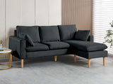 Darius Corner Sofa Linen - Black