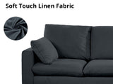 Darius Corner Sofa Linen - Black