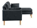 Darius Corner Sofa Linen - Black