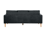 Darius Corner Sofa Linen - Black