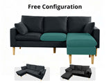 Darius Corner Sofa Linen - Black