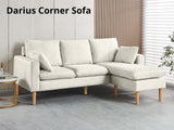 Darius Corner Sofa Linen - Cream