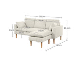 Darius Corner Sofa Linen - Cream