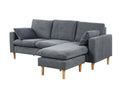 Darius Corner Sofa Linen - Grey