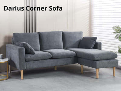 DS Darius Corner Sofa Linen Grey