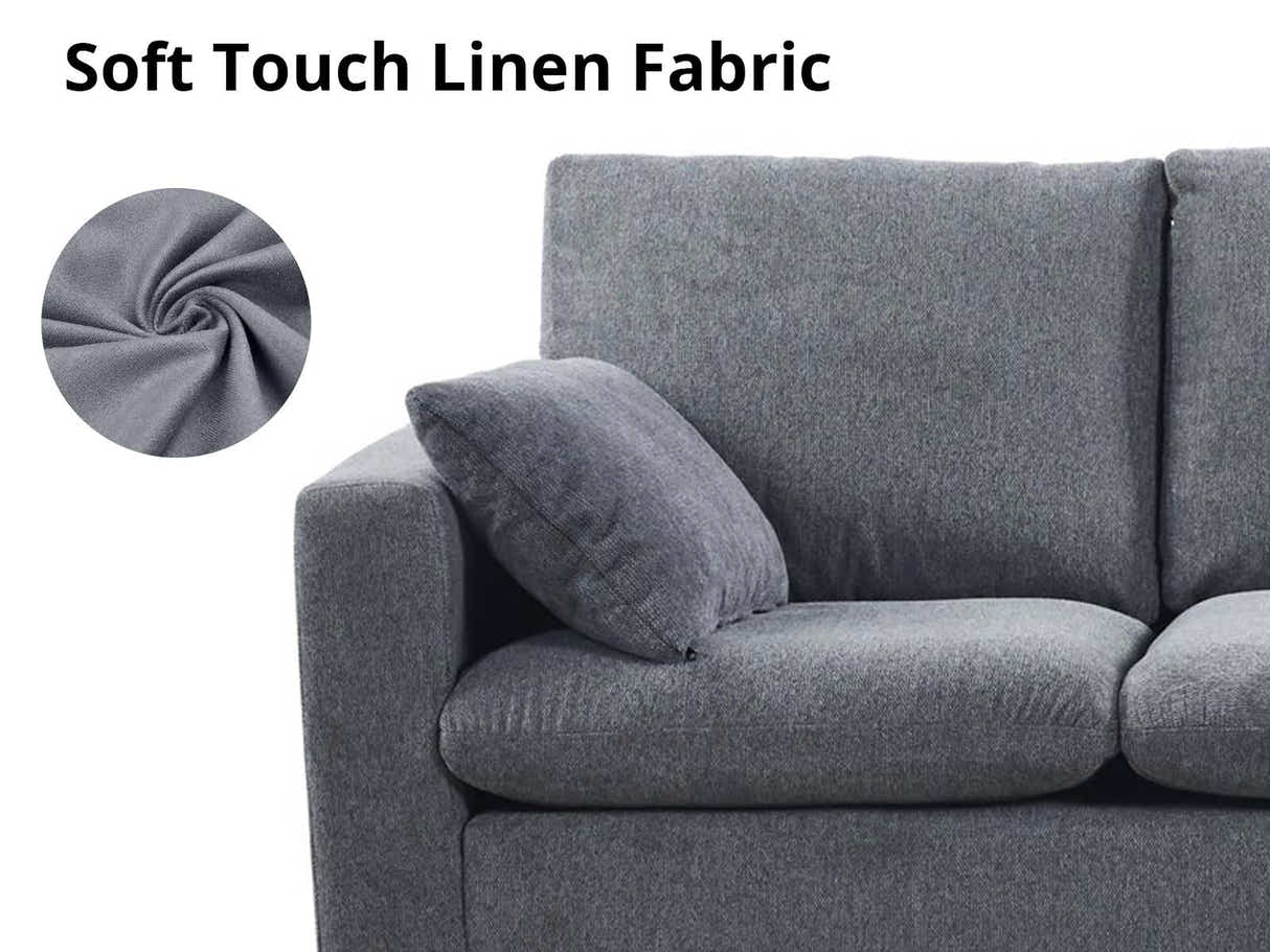 Darius Corner Sofa Linen - Grey