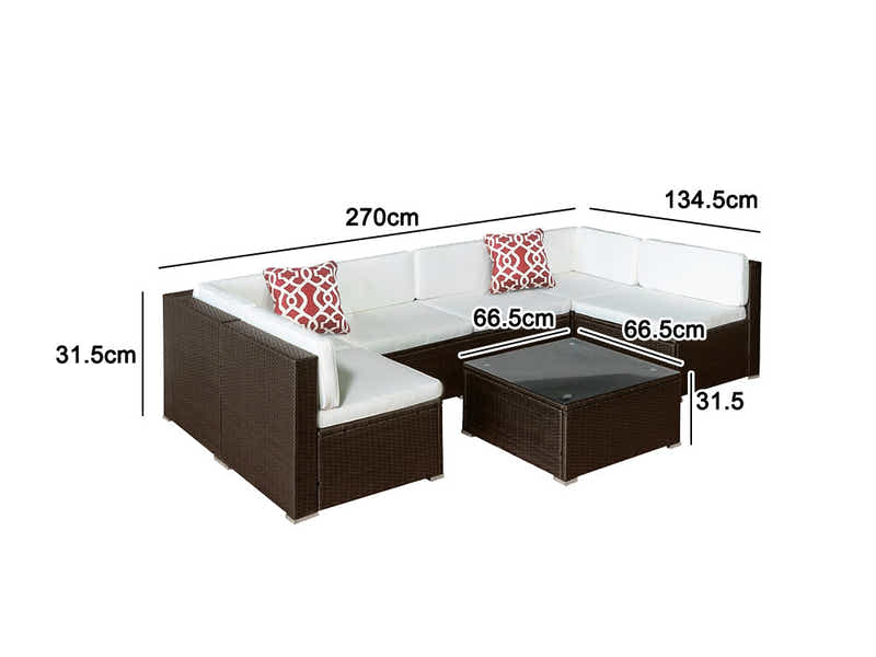 T Warren 7 pc outdoor sofa set beige