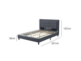 Eireen Bed Frame Grey - Double