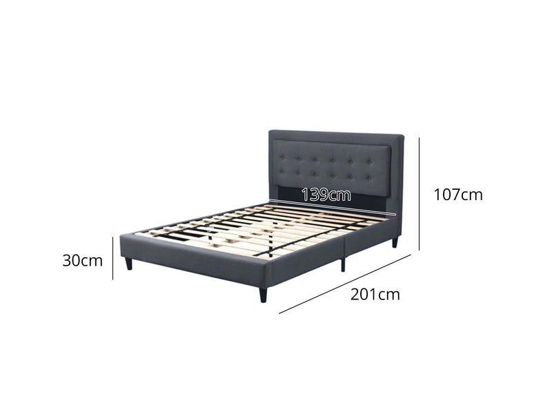 Eireen Bed Frame Grey - Double