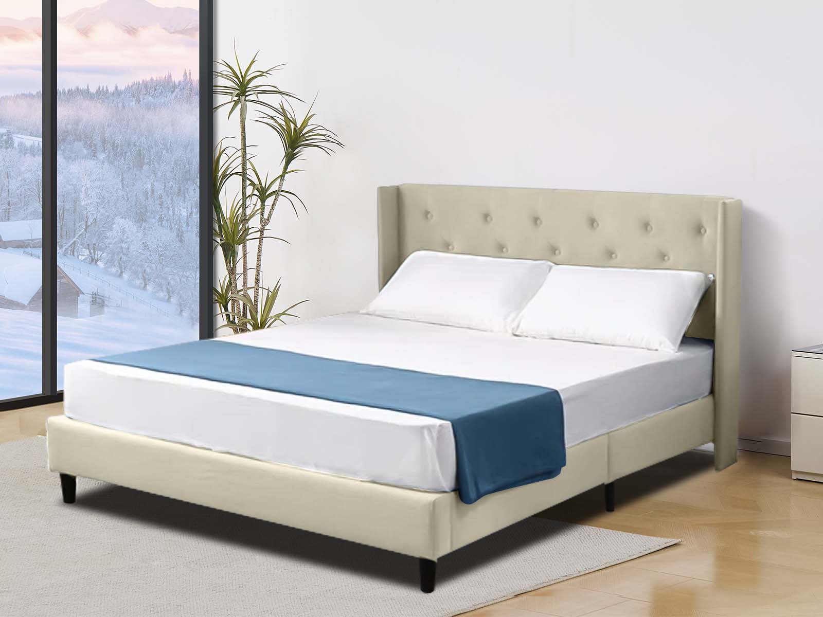 Cordelia Bed Frame Beige - Double