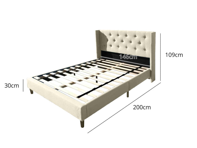Cordelia Bed Frame Beige - Double