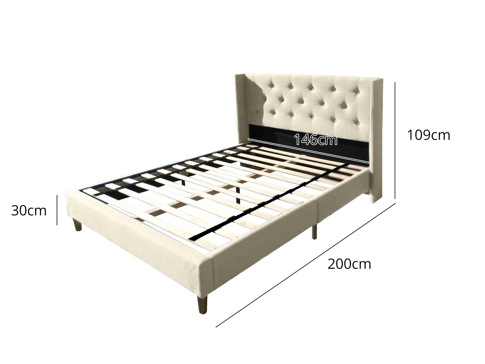Cordelia Bed Frame Beige - Double