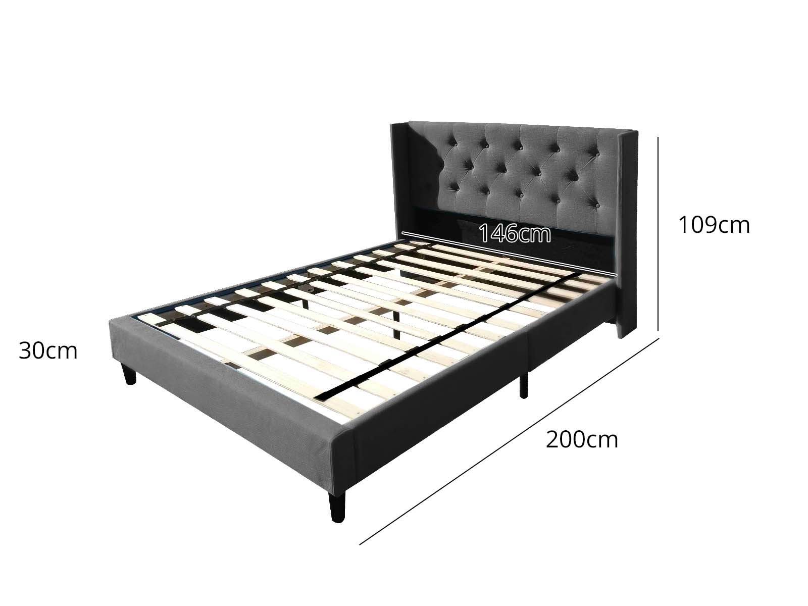 Cordelia Bed Frame Black - Double