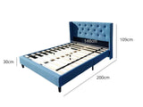 Cordelia Bed Frame Blue - Double