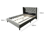 Cordelia Bed Frame Grey - Double