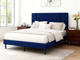 Aubrey Velvet Bed Frame Queen - Blue
