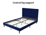 Aubrey Velvet Bed Frame Queen - Blue