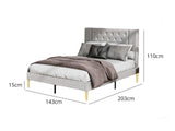 Matilda Velvet Bed Frame & Bon21Mattress - Double