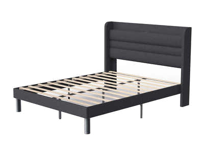 Blanche Linen Bed Frame Double - Dark Grey