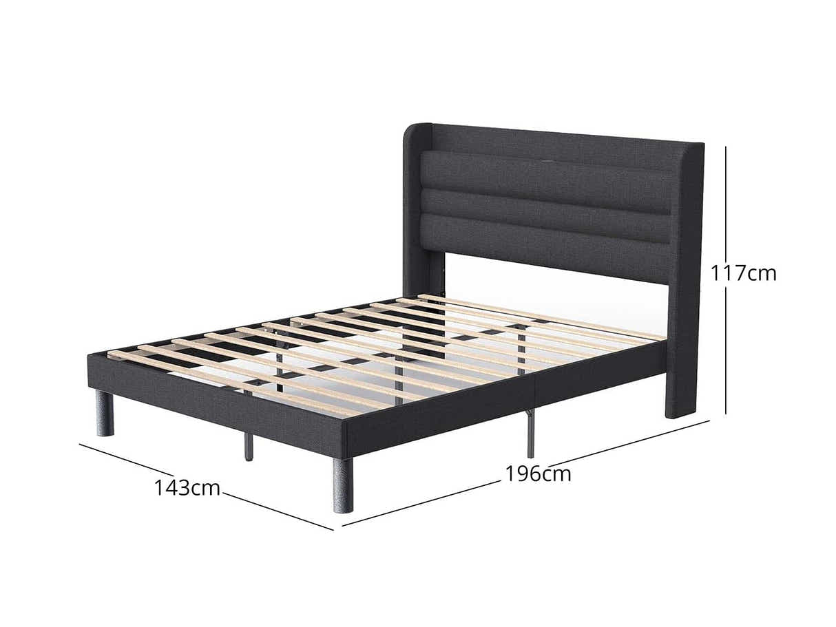 Blanche Linen Bed Frame & Bon21 Mattress - Double