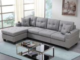 DS Marcia Sectional Sofa with Left Chaise Linen Grey