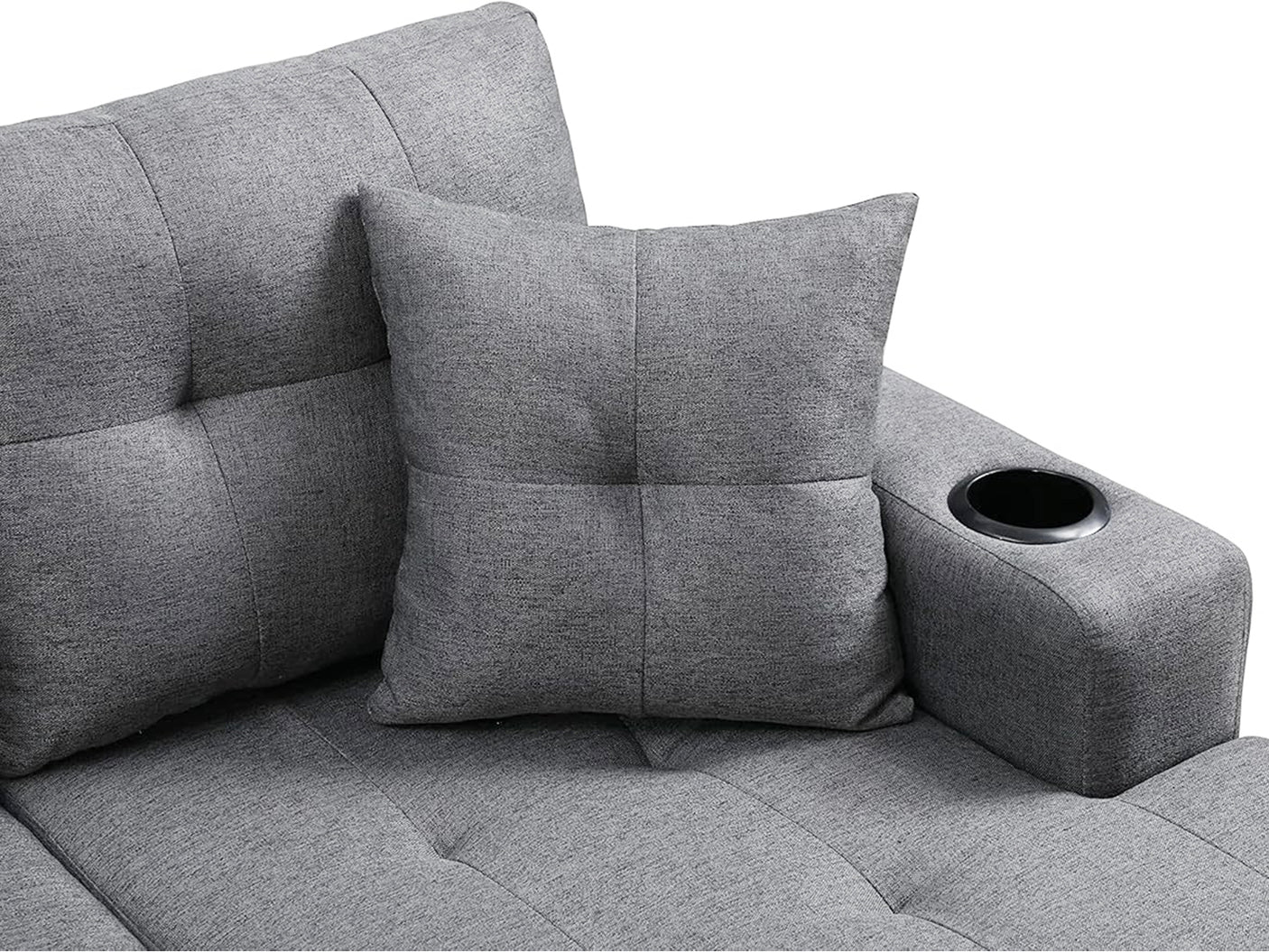 DS Marcia Sectional Sofa with Left Chaise Linen Grey