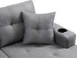 DS Marcia Sectional Sofa with Left Chaise Linen Grey