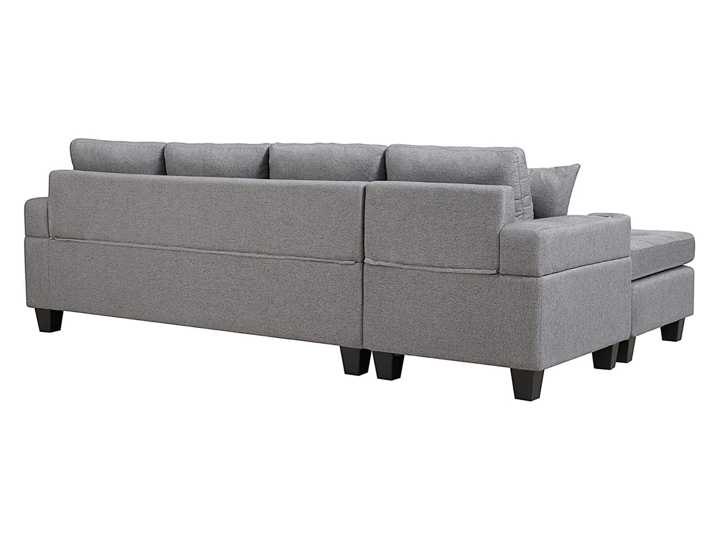 DS Marcia Sectional Sofa with Left Chaise Linen Grey