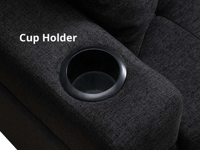 Marcia Sectional Sofa with Left Chaise Linen Black