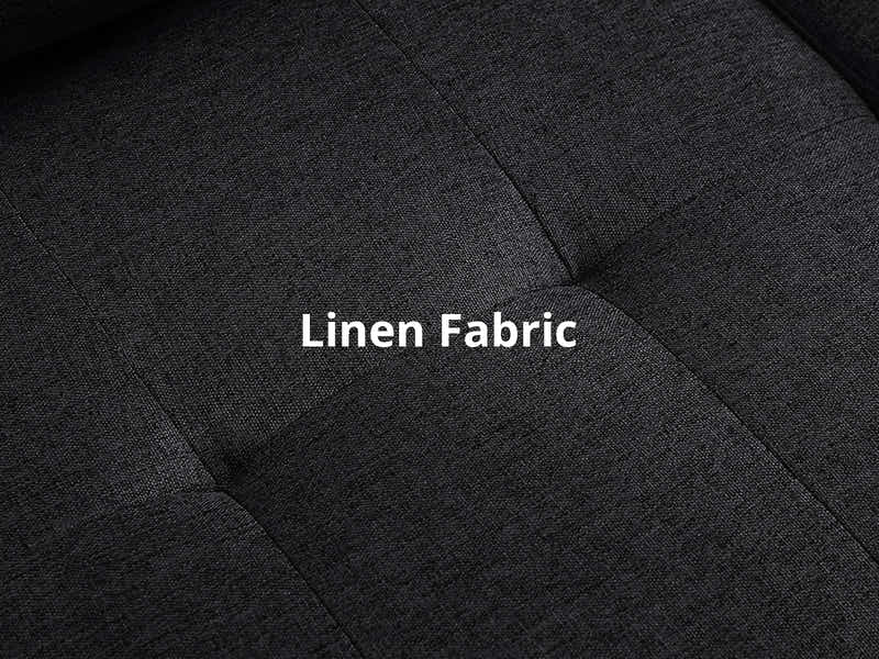 Marcia Sectional Sofa with Left Chaise Linen Black