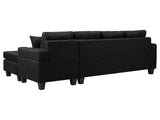Marcia Sectional Sofa with Left Chaise Linen Black
