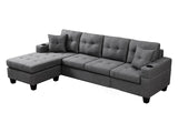 Marcia Sectional Sofa with Left Chaise Linen Grey