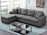 Marcia Sectional Sofa with Left Chaise Linen Grey