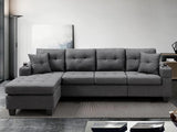 Marcia Sectional Sofa with Left Chaise Linen Grey