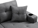Marcia Sectional Sofa with Left Chaise Linen Grey